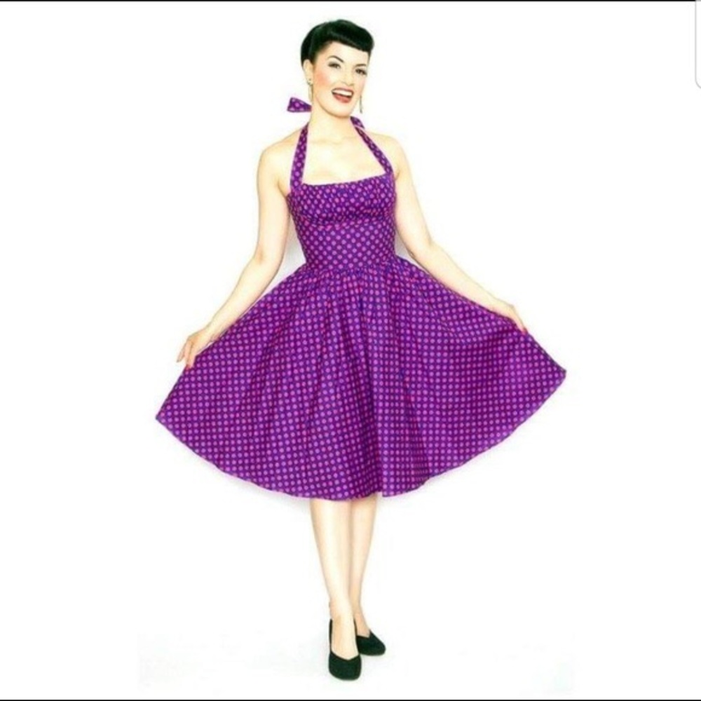 Bernie Dexter frenchie halter dress, grape. RARE
